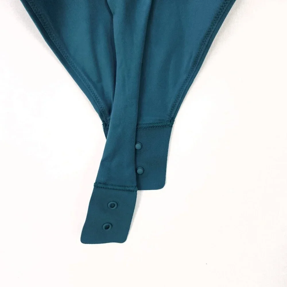 Lululemon Wundermost Ultra-Soft Nulu Turtleneck Bodysuit Green Size Medium Thong - Picture 12 of 15